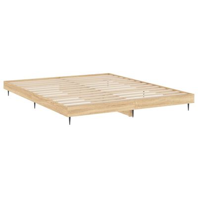 vidaXL Bettgestell Sonoma-Eiche 200x200 cm Holzwerkstoff