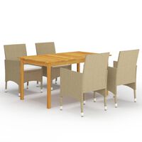 vidaXL 5-tlg. Garten-Essgruppe Beige