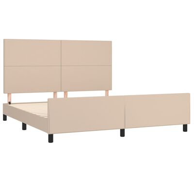 vidaXL Bettgestell mit Kopfteil Cappuccino-Braun 180x200 cm Kunstleder