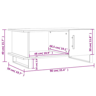 vidaXL Couchtisch Hochglanz-Weiß 90x50x40 cm Holzwerkstoff