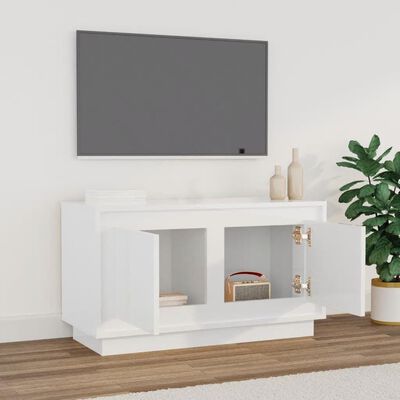 vidaXL TV-Schrank Hochglanz-Weiß 80x35x45 cm Holzwerkstoff