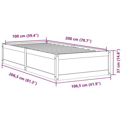 vidaXL Massivholzbett ohne Matratze Weiß 100x200 cm Kiefernholz