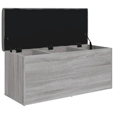 vidaXL Sitzbank mit Stauraum Grau Sonoma 102x42x45 cm Holzwerkstoff