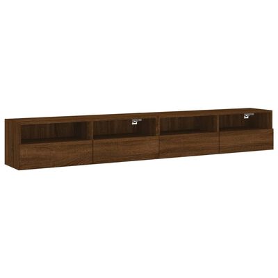 vidaXL TV-Wandschränke 2 Stk. Braun Eiche-Optik 100x30x30 cm