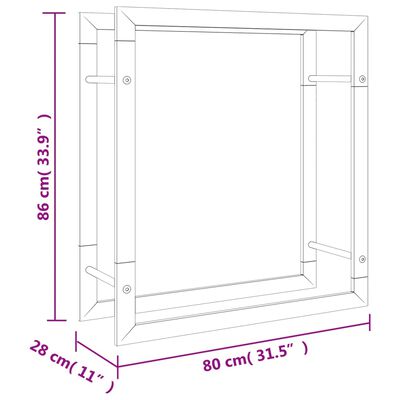 vidaXL Brennholzregal 80x28x86 cm Edelstahl