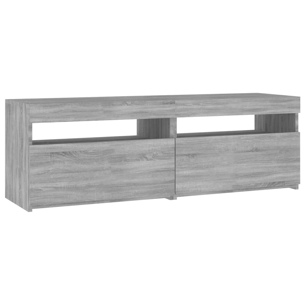 vidaXL TV-Schrank mit LED-Leuchten Grau Sonoma 120x35x40 cm