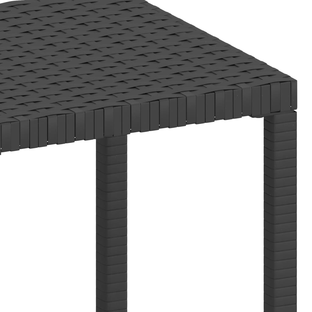 vidaXL Sonnenliegen 2 Stk. mit Tisch Poly Rattan Schwarz