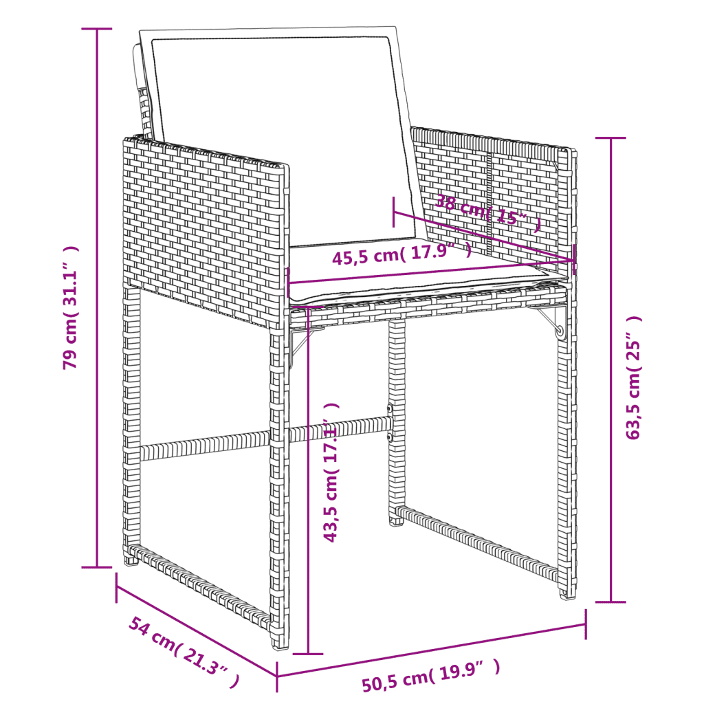 vidaXL 9-tlg. Garten-Essgruppe mit Kissen Beigemischung Poly Rattan