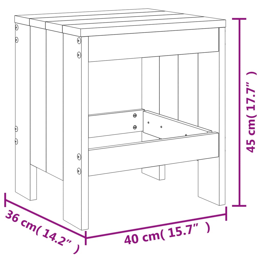 vidaXL 3-tlg. Garten-Bistro-Set Schwarz Massivholz Kiefer