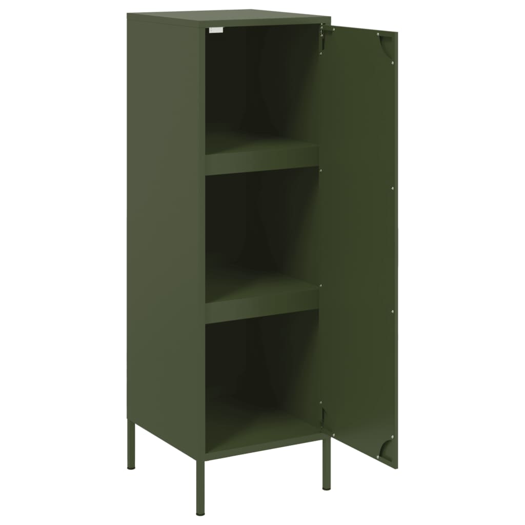 vidaXL Highboard Olivgrün 36x39x113 cm Stahl