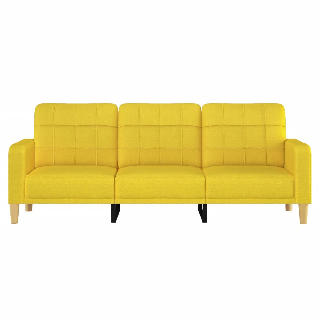 vidaXL 3-Sitzer-Sofa Hellgelb 180 cm Stoff