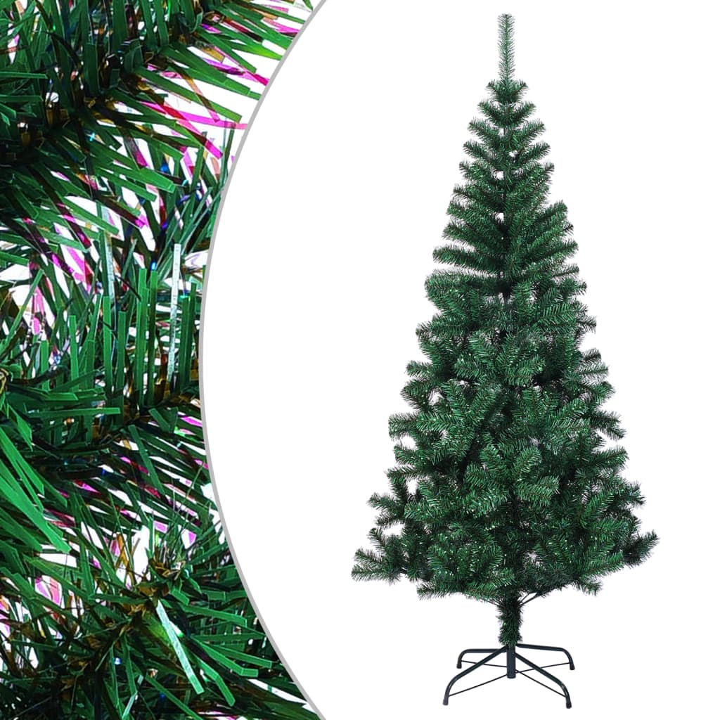 vidaXL Künstlicher Weihnachtsbaum Schillernde Spitzen Grün 120 cm PVC