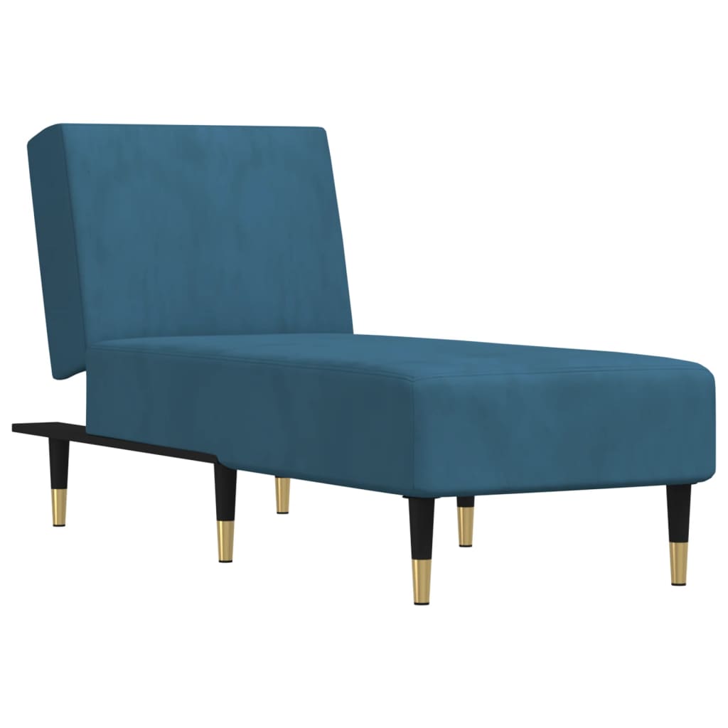 vidaXL Chaiselongue Blau Samt