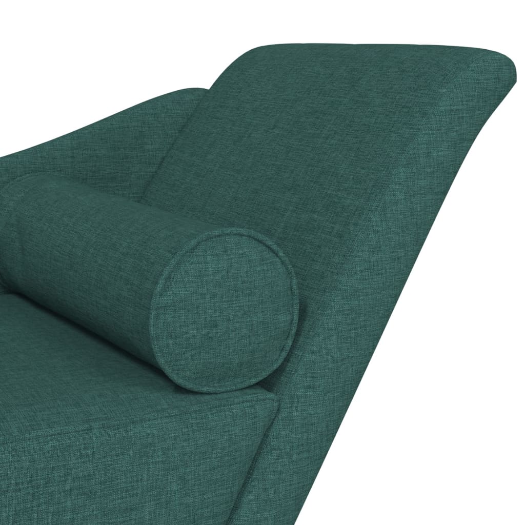 vidaXL Chaiselongue mit Kissen Dunkelgrün Stoff