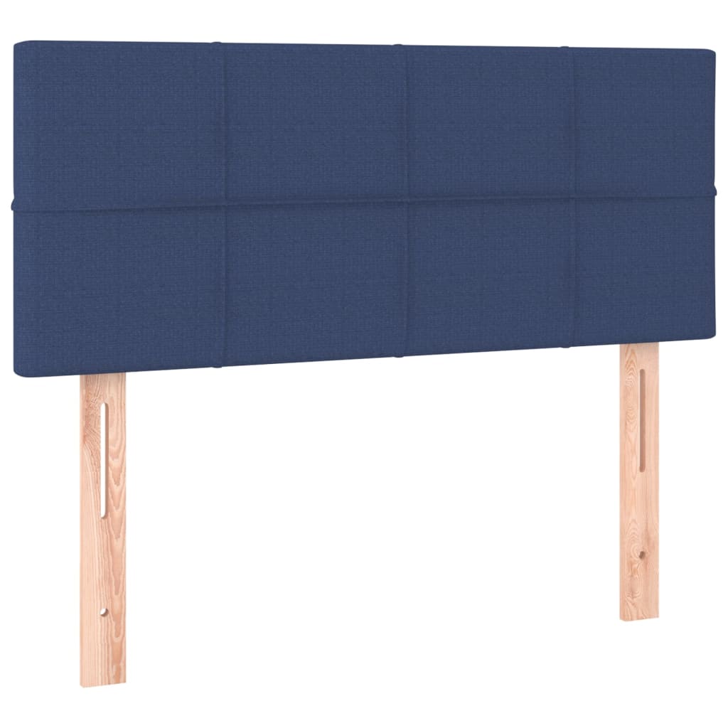 vidaXL Boxspringbett mit Matratze & LED Blau 90x190 cm Stoff