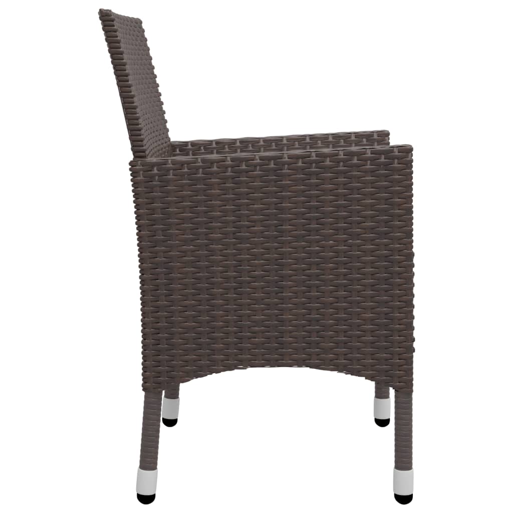 vidaXL 5-tlg. Garten-Essgruppe Poly Rattan und Hartglas Braun