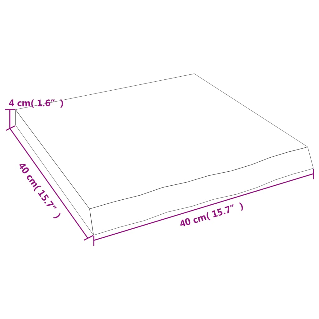 vidaXL Waschtischplatte 40x40x(2-4) cm Massivholz Unbehandelt