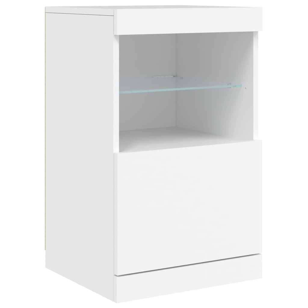 vidaXL Sideboard mit LED-Leuchten Weiß 162x37x67 cm