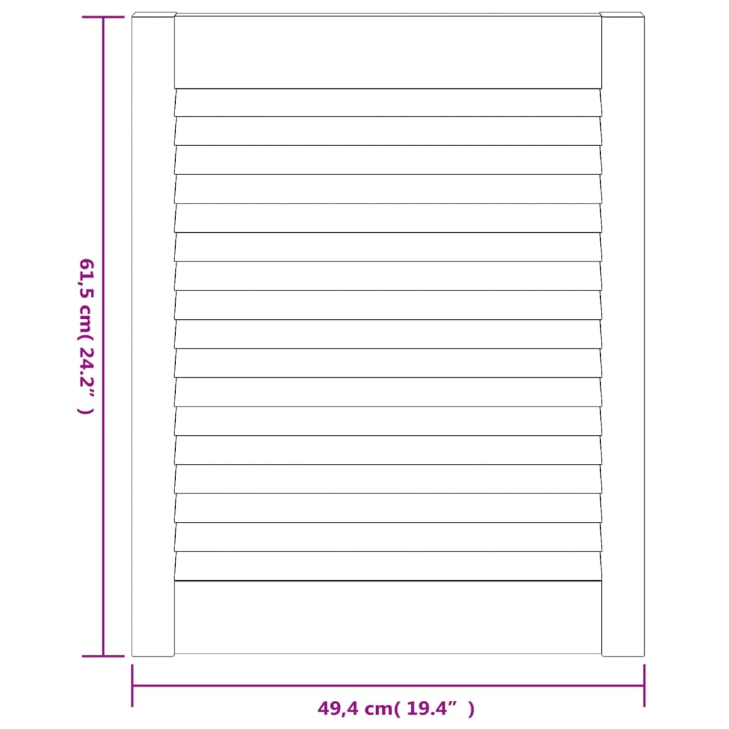 vidaXL Schranktüren Lamellen-Design 2 Stk Weiß 61,5x49,4 cm Massivholz