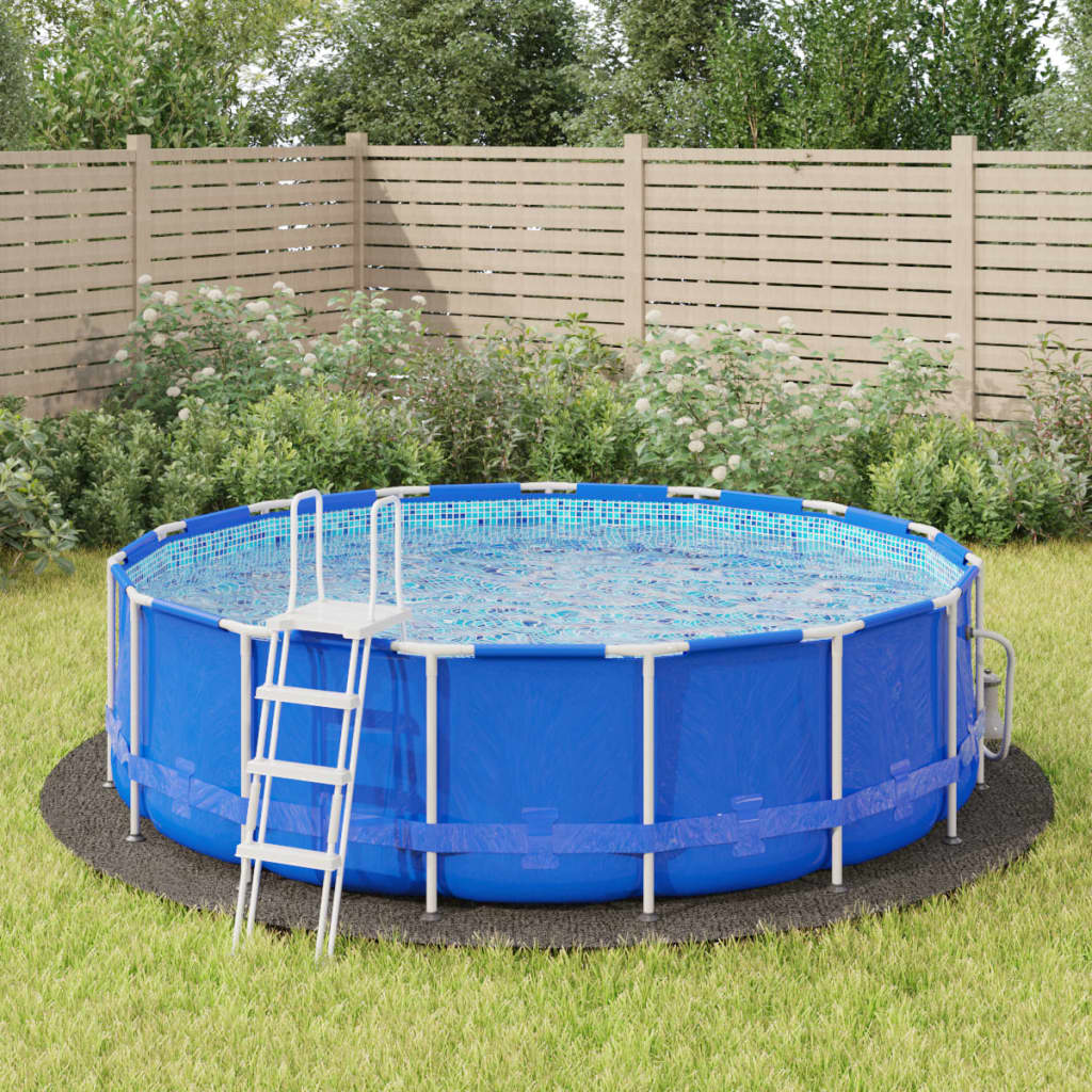 vidaXL Pool-Bodentuch Hellgrau Ø428 cm Polyester Geotextil