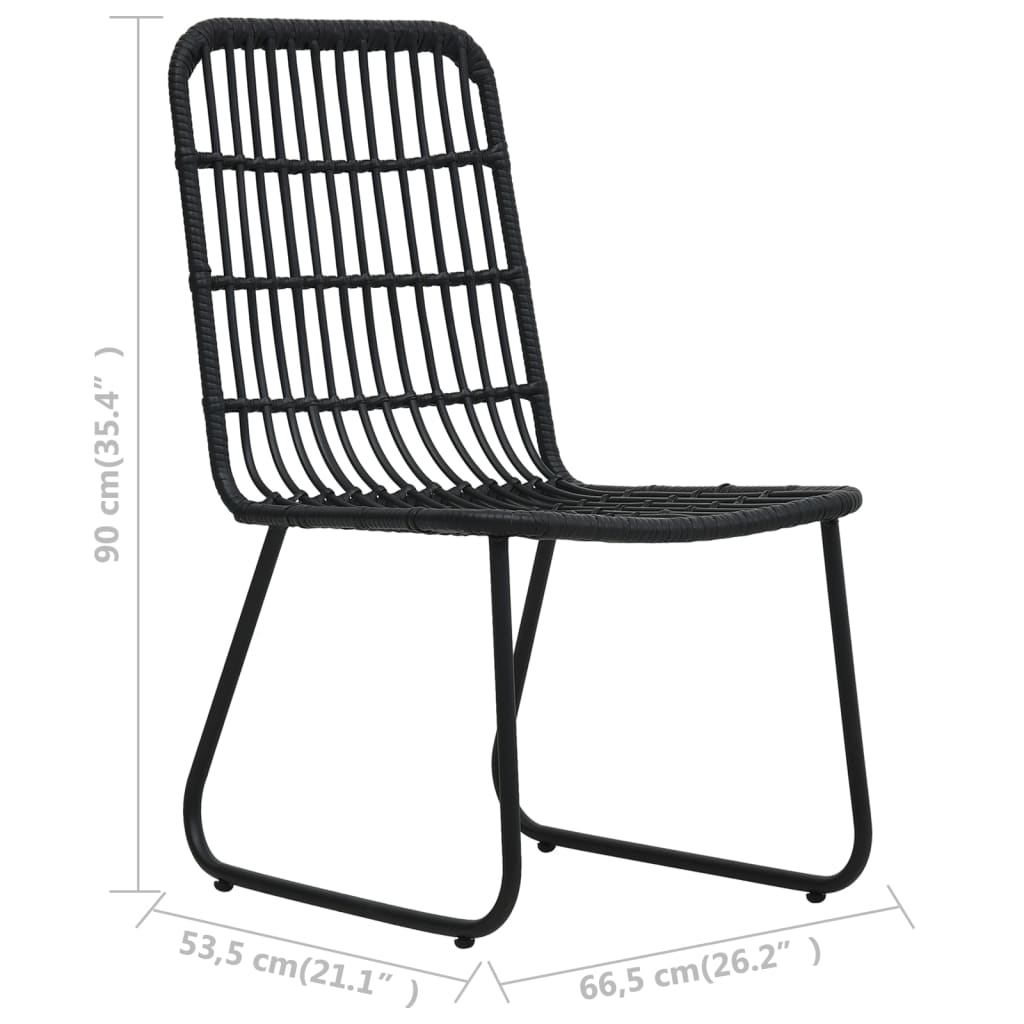 vidaXL 3-tlg. Bistro-Set Poly Rattan Schwarz