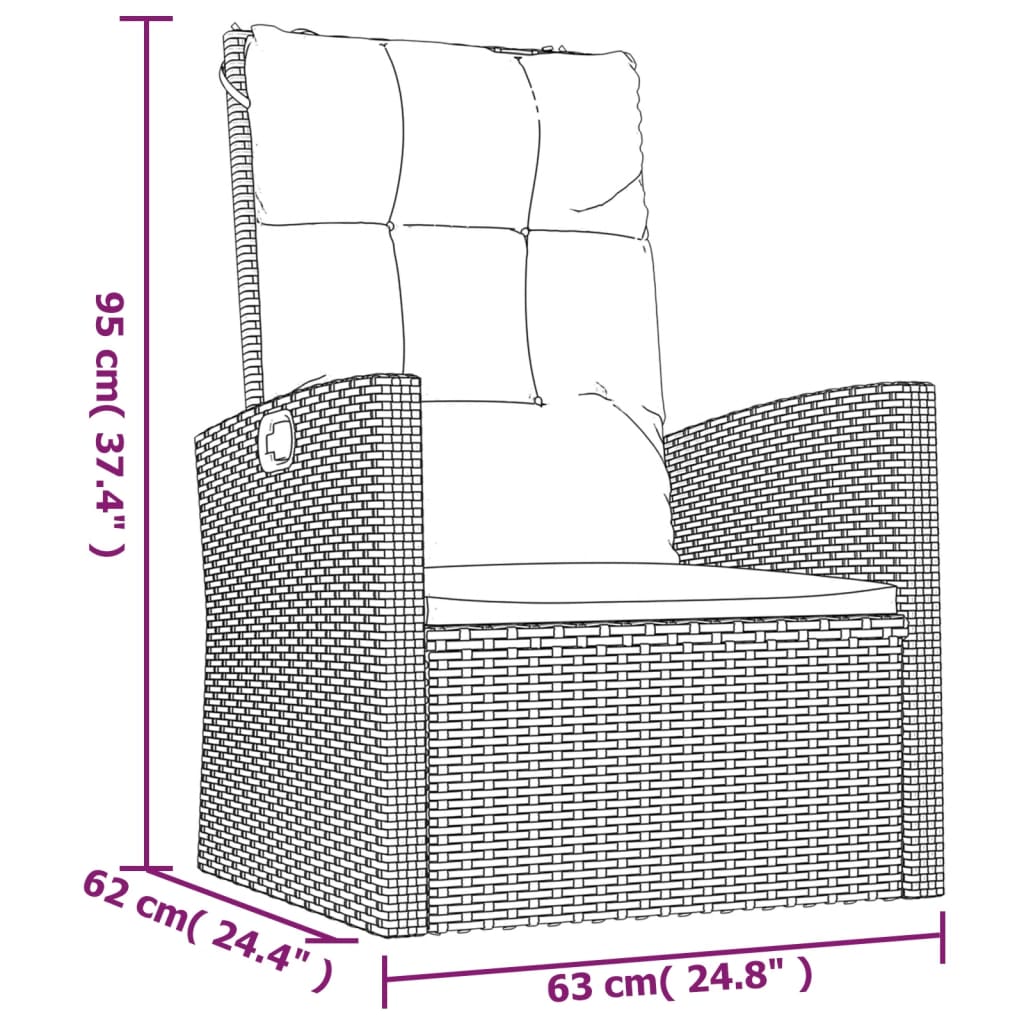 vidaXL 4-tlg. Garten-Lounge-Set mit Kissen Grau Poly Rattan