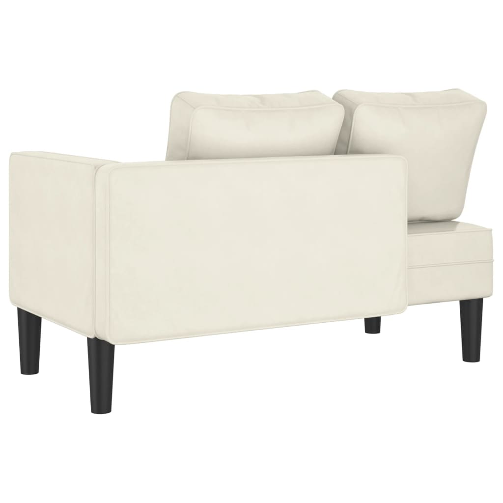 vidaXL Chaiselongue mit Kissen Creme Samt