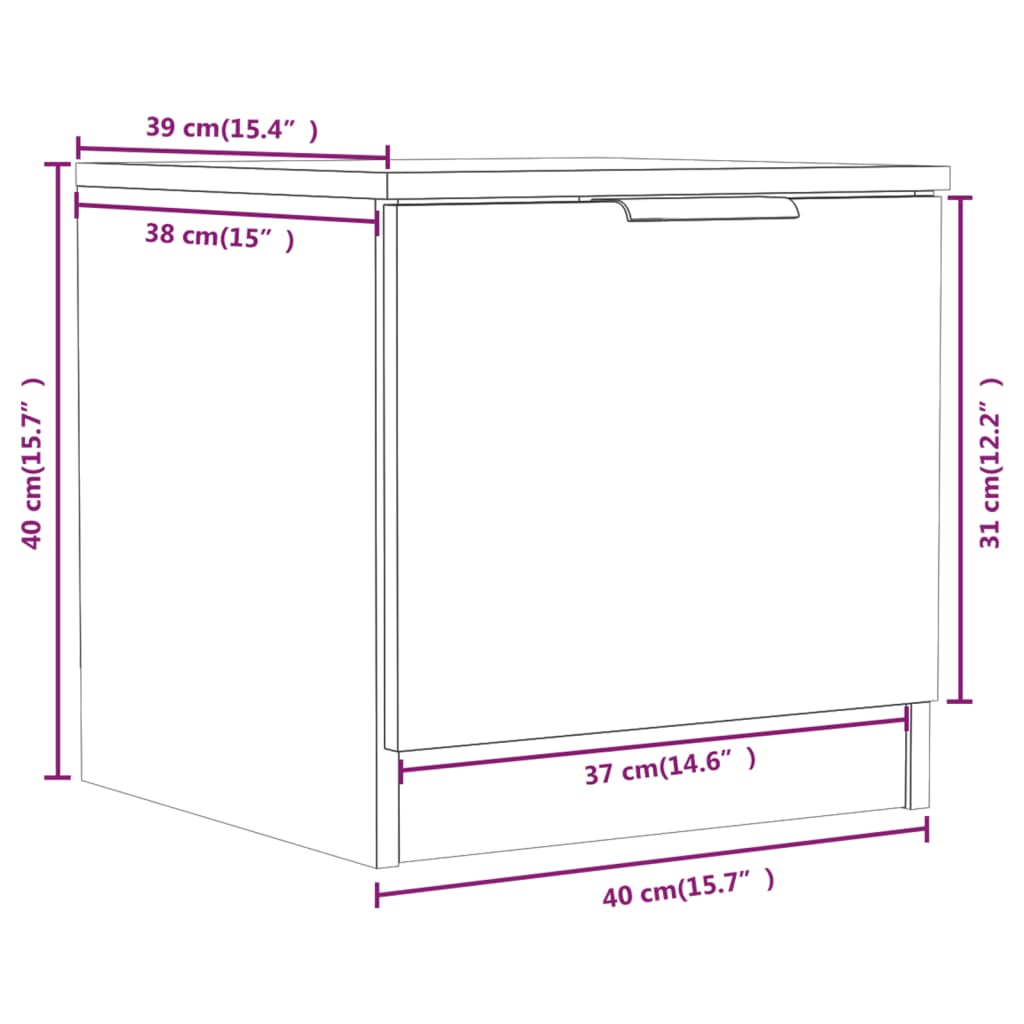 vidaXL Nachttische 2 Stk. Grau Sonoma 40x39x40 cm