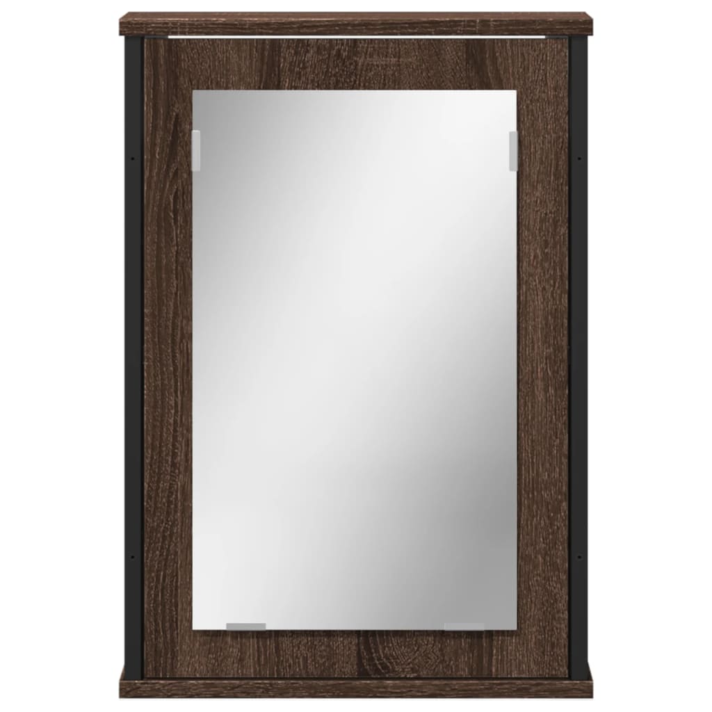 vidaXL Bad-Spiegelschrank Braun Eiche-Optik 42x12x60cm Holzwerkstoff