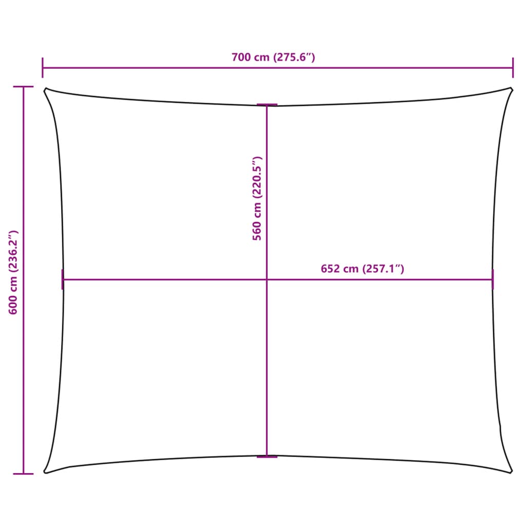 vidaXL Sonnensegel Oxford-Gewebe Rechteckig 6x7 m Braun