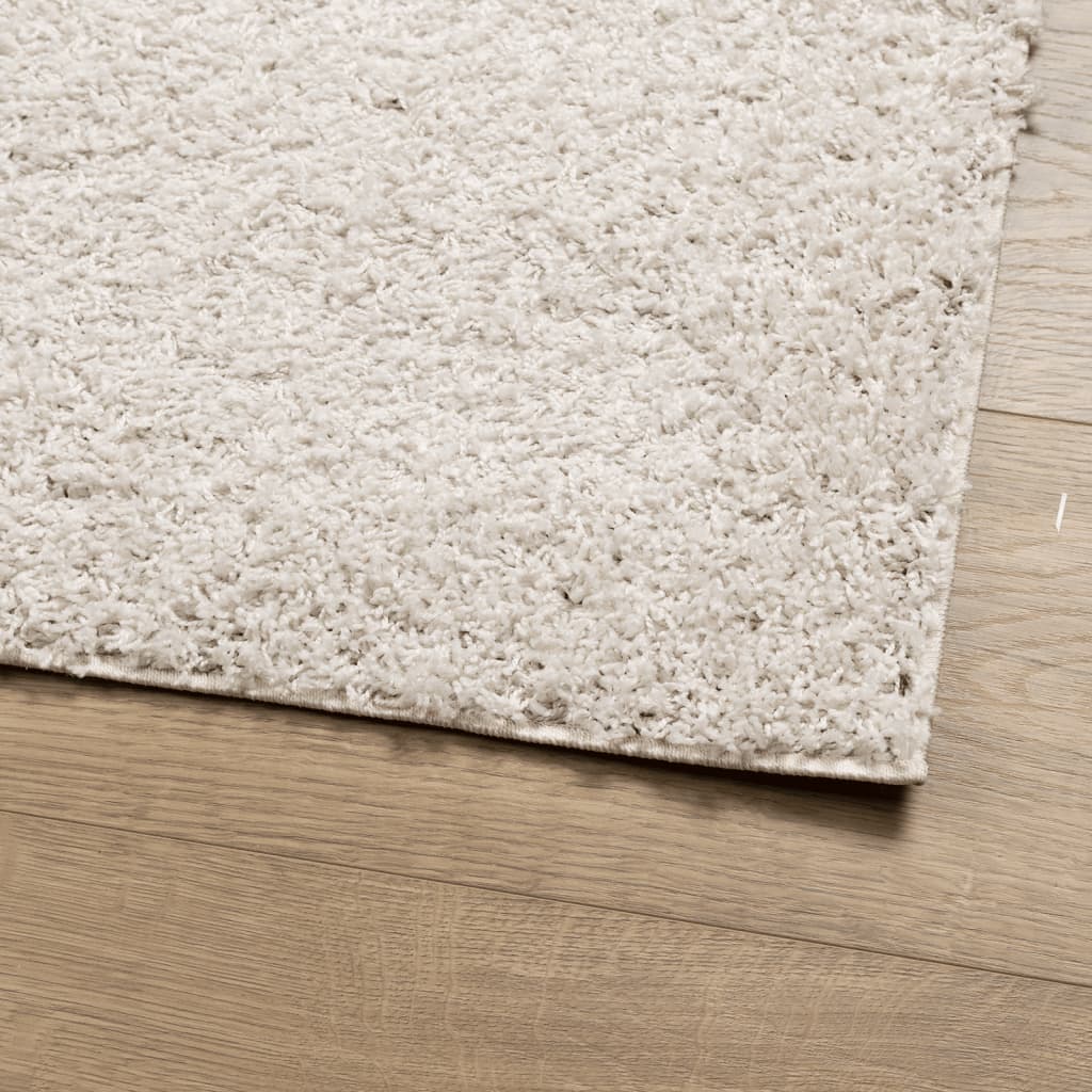 vidaXL Teppich Shaggy Hochflor Modern Creme 200x200 cm