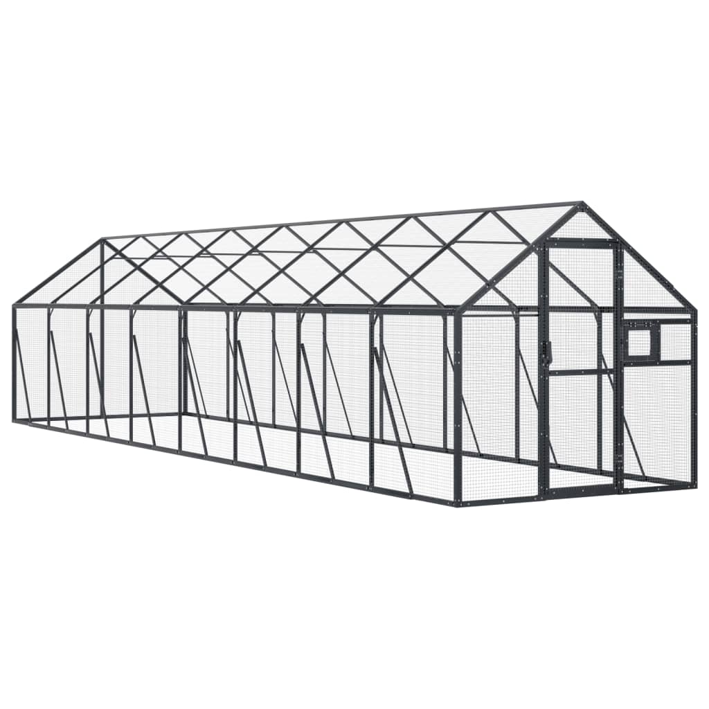 vidaXL Voliere Anthrazit 1,79x8x1,85 m Aluminium