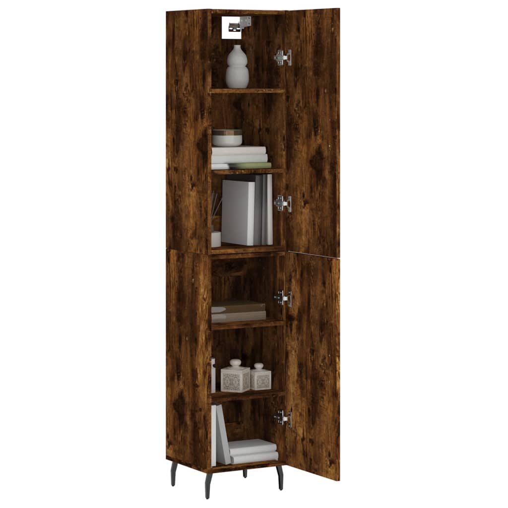 vidaXL Highboard Räuchereiche 34,5x34x180 cm Holzwerkstoff