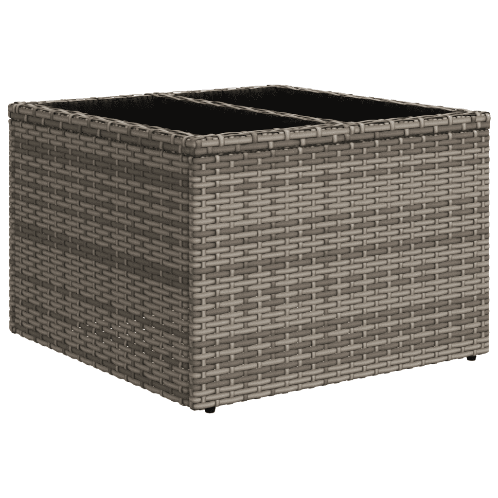 vidaXL 13-tlg. Garten-Sofagarnitur mit Kissen Grau Poly Rattan