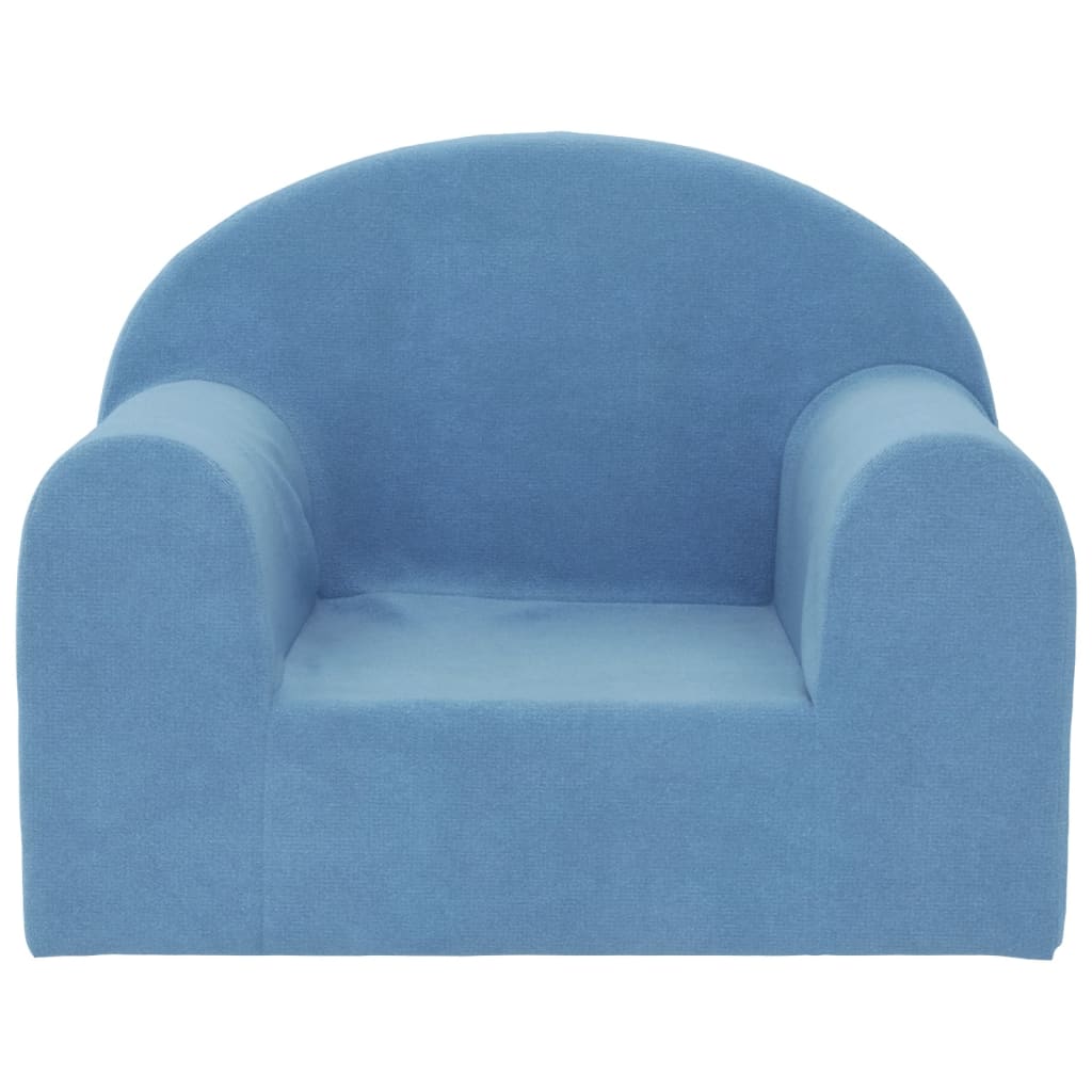 vidaXL Kindersofa Blau Weich Plüsch