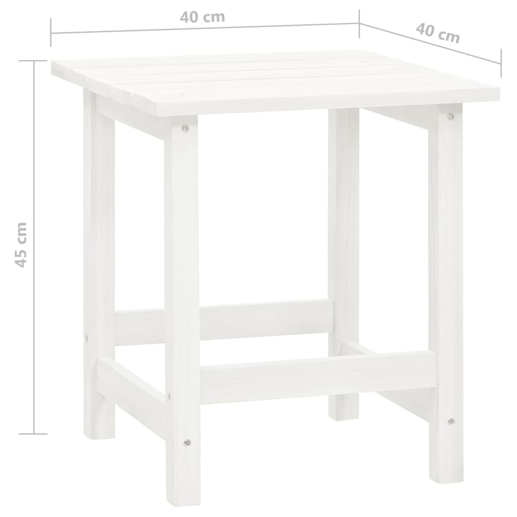 vidaXL Adirondack-Gartenstuhl mit Tisch Massivholz Tanne Weiß