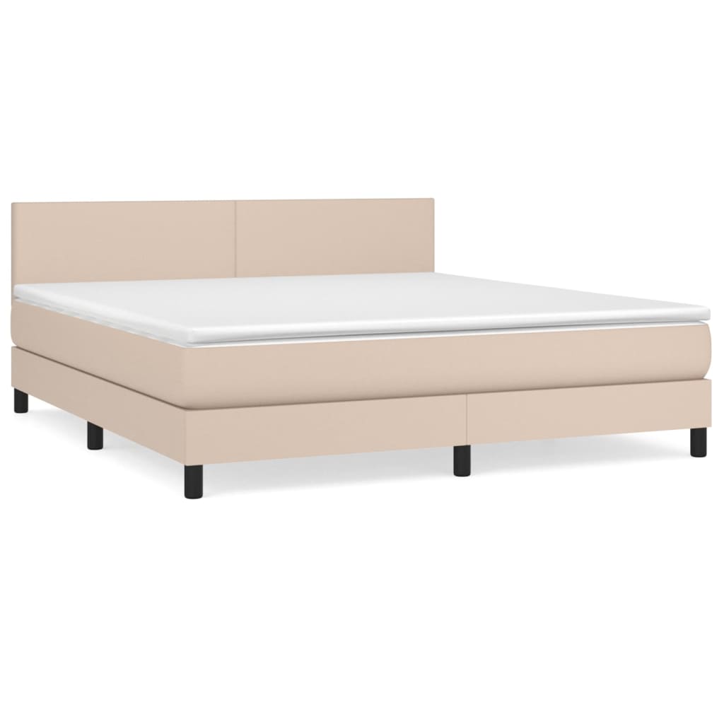 vidaXL Boxspringbett Matratze Cappuccino-Braun 180x200 cm Kunstleder