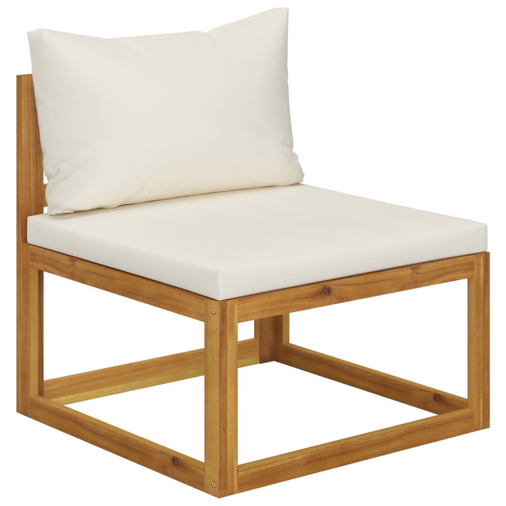 vidaXL 12-tlg. Garten-Lounge-Set mit Auflagen Creme Massivholz Akazie