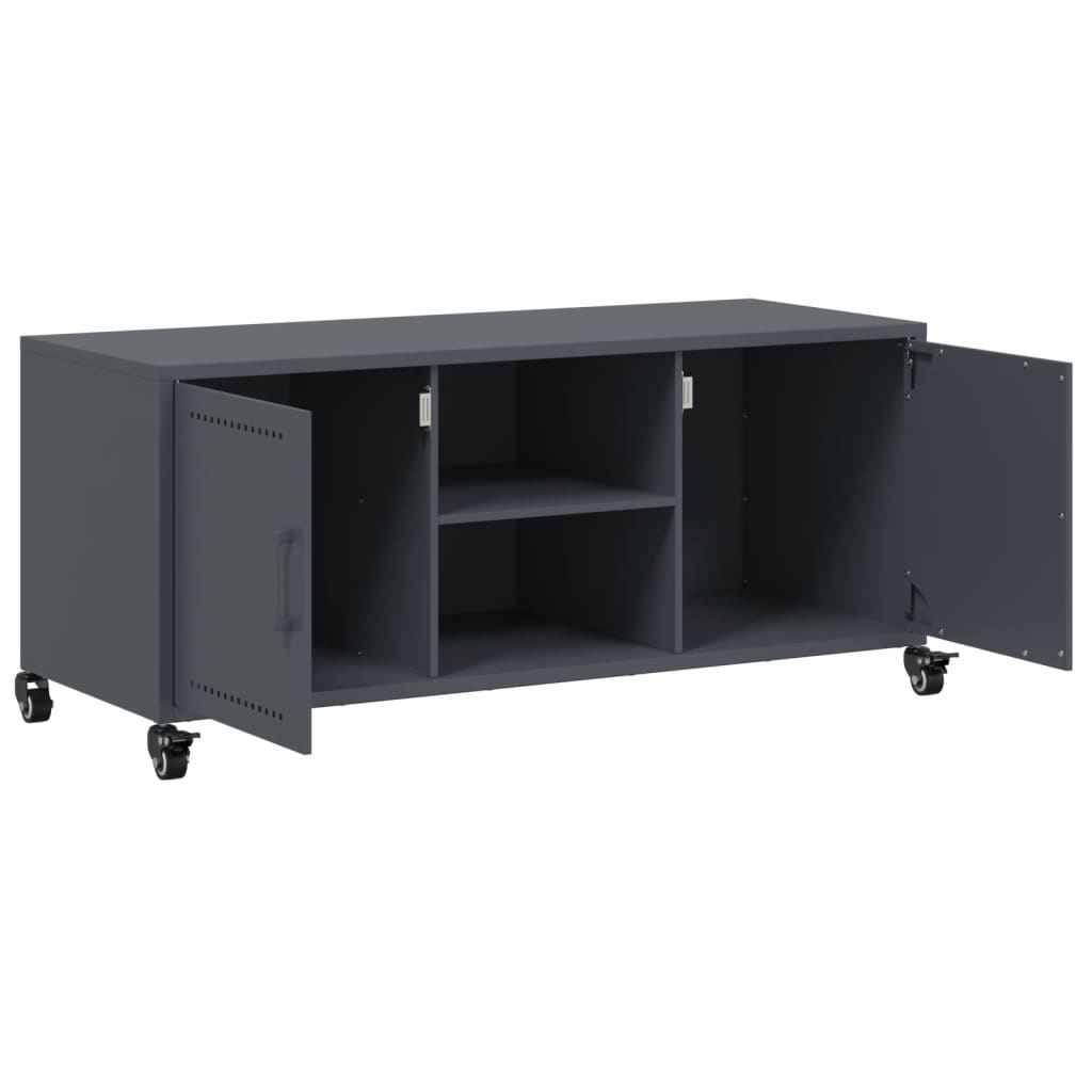 vidaXL TV-Schrank Anthrazit 100,5x39x43,5 cm Stahl