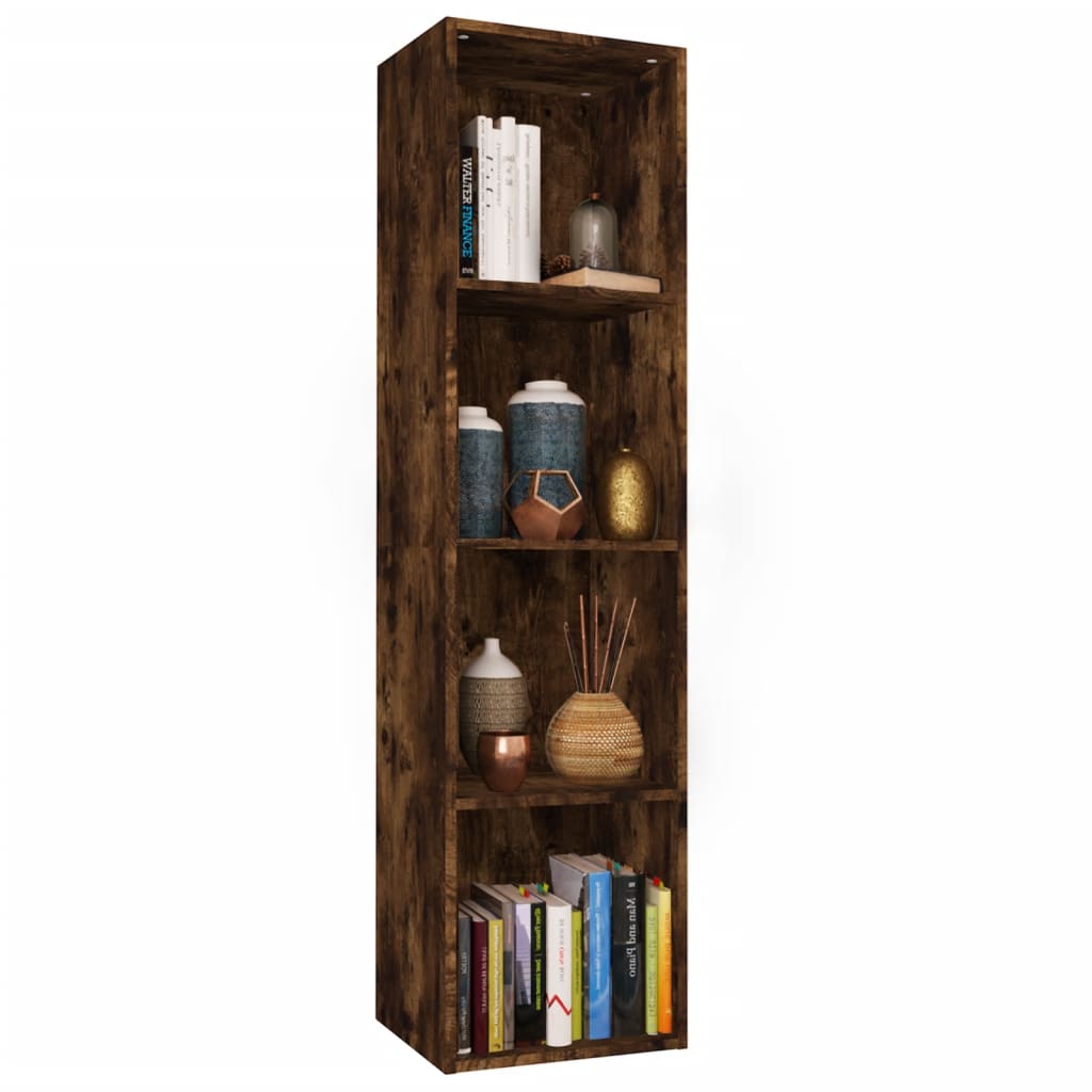 vidaXL Bücherschrank/TV-Schrank Räuchereiche 36x30x143cm Holzwerkstoff