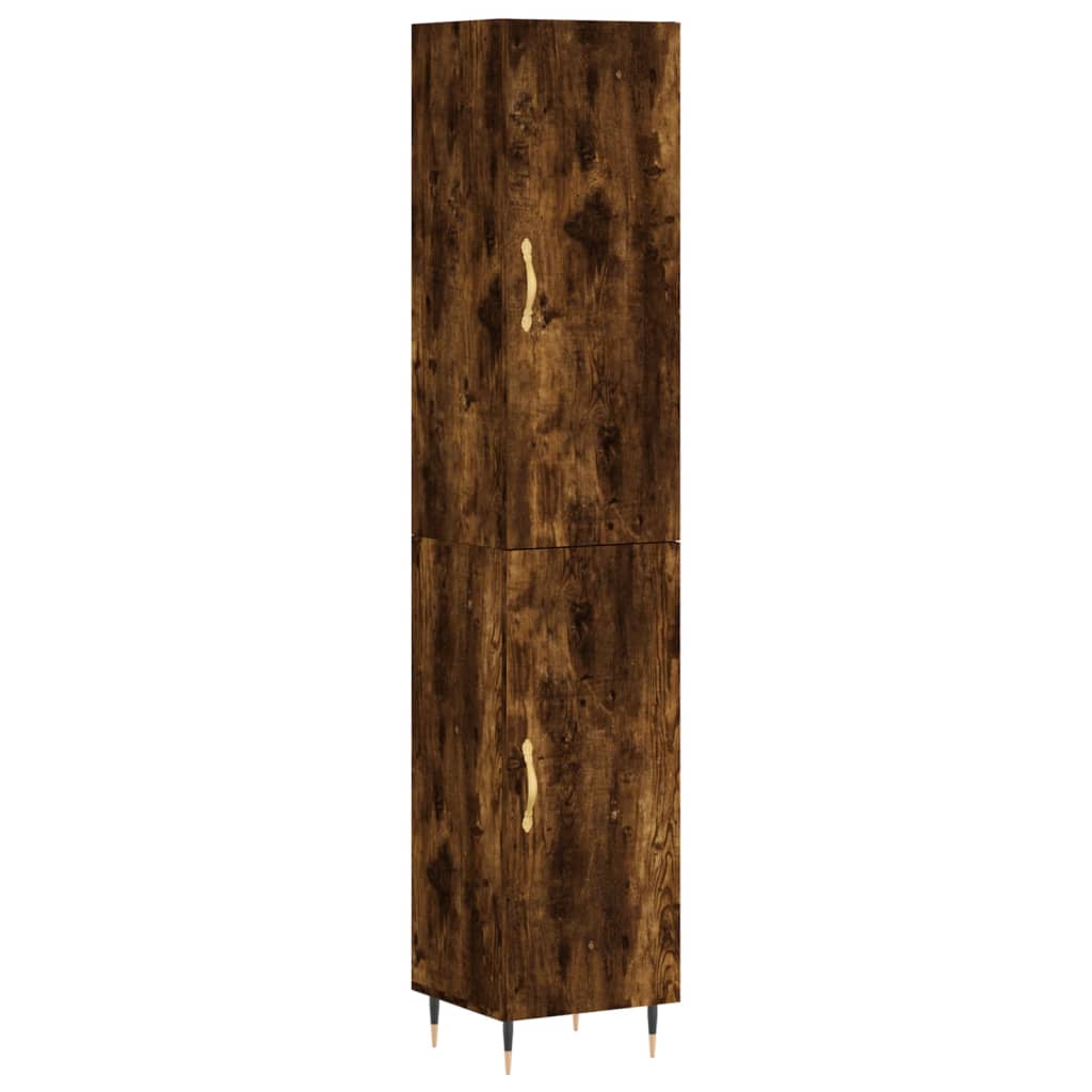 vidaXL Highboard Räuchereiche 34,5x34x180 cm Holzwerkstoff