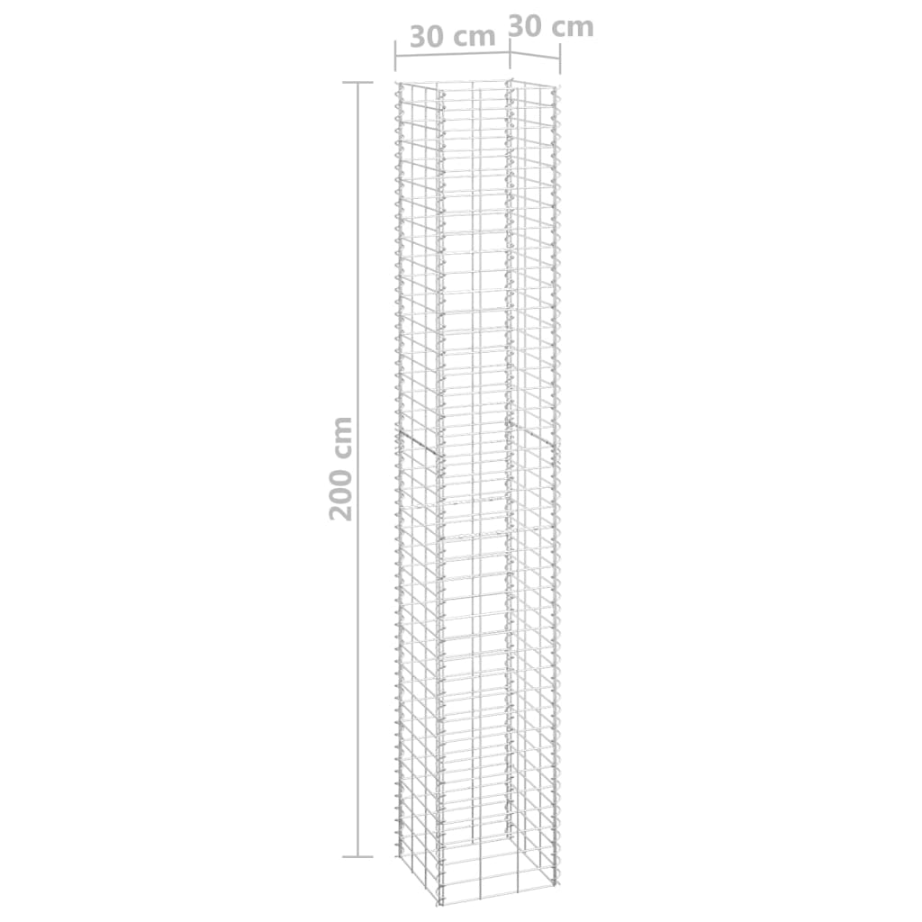 vidaXL Gabionen-Hochbeete 4 Stk. 30x30x50/100/150/200 cm Eisen