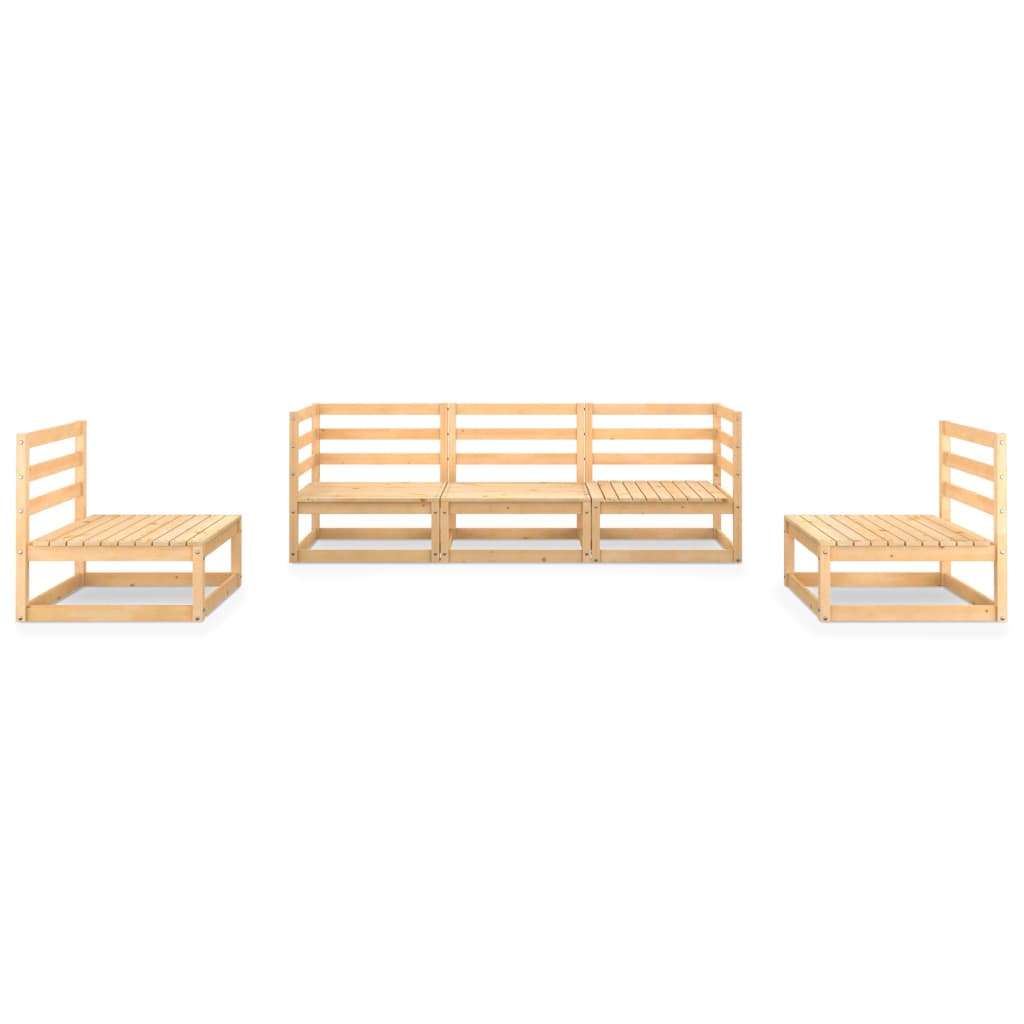 vidaXL 5-tlg. Garten-Lounge-Set Massivholz Kiefer