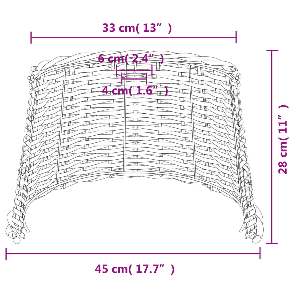 vidaXL Lampenschirm Weiß Ø45x28 cm Korbweide