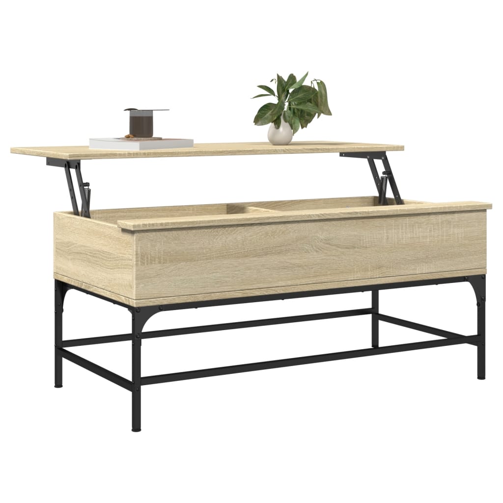 vidaXL Couchtisch Sonoma-Eiche 100x50x45 cm Holzwerkstoff und Metall