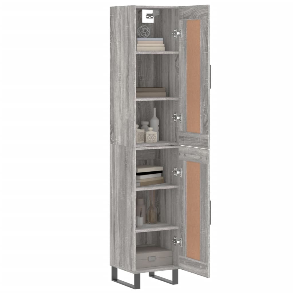 vidaXL Highboard Grau Sonoma 34,5x34x180 cm Holzwerkstoff