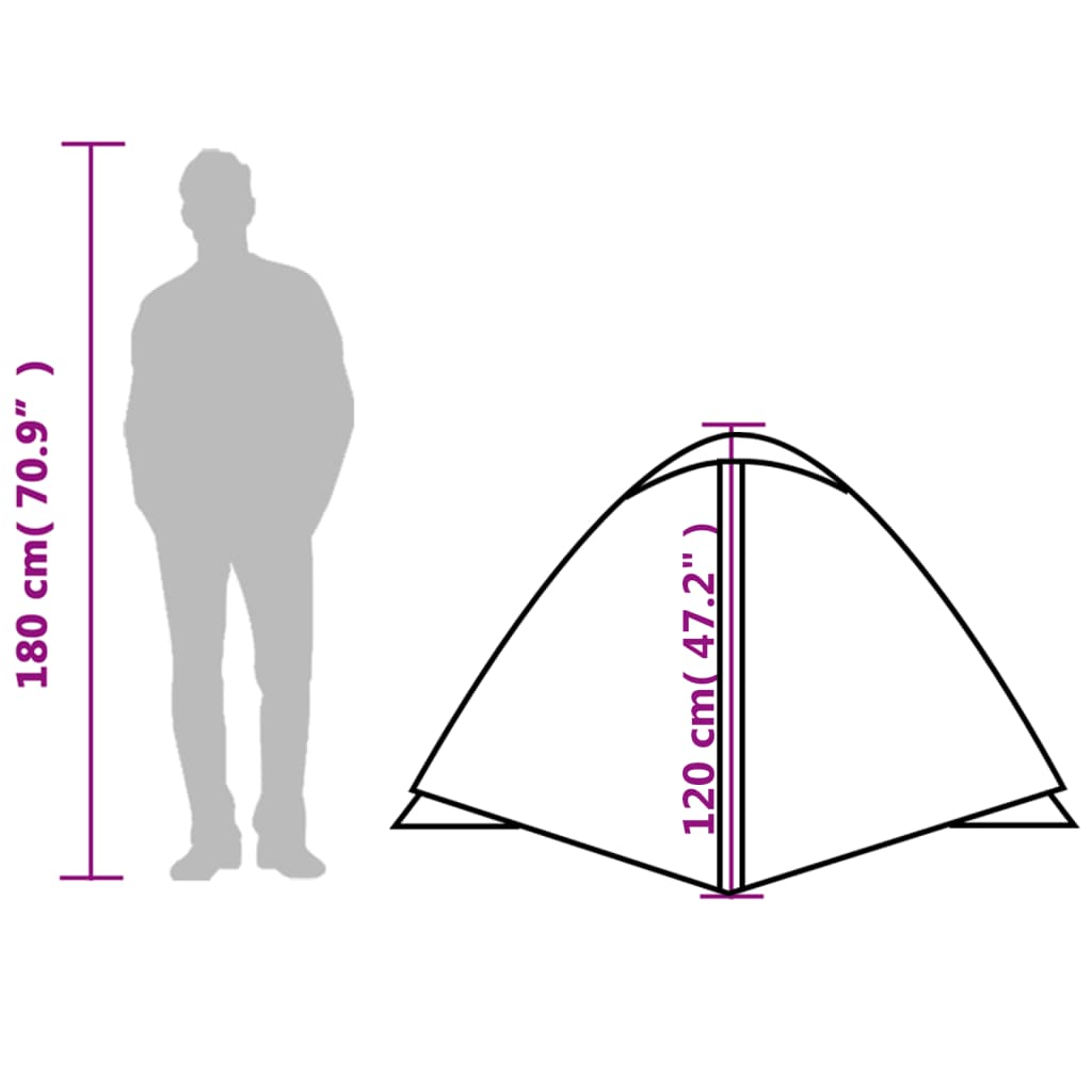 vidaXL Kuppel-Campingzelt 3 Personen Grün Wasserdicht