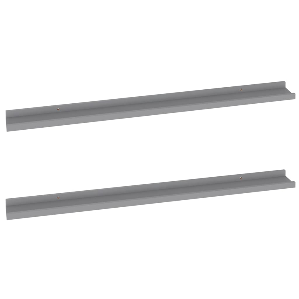 vidaXL Wandregale 2 Stk. Grau 100x9x3 cm