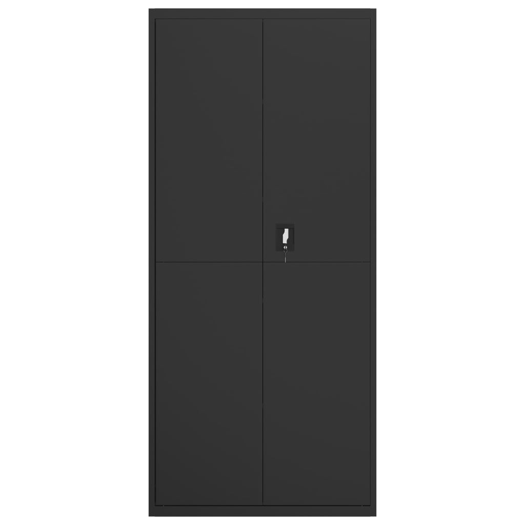 vidaXL Aktenschrank Schwarz 90x40x200 cm Stahl