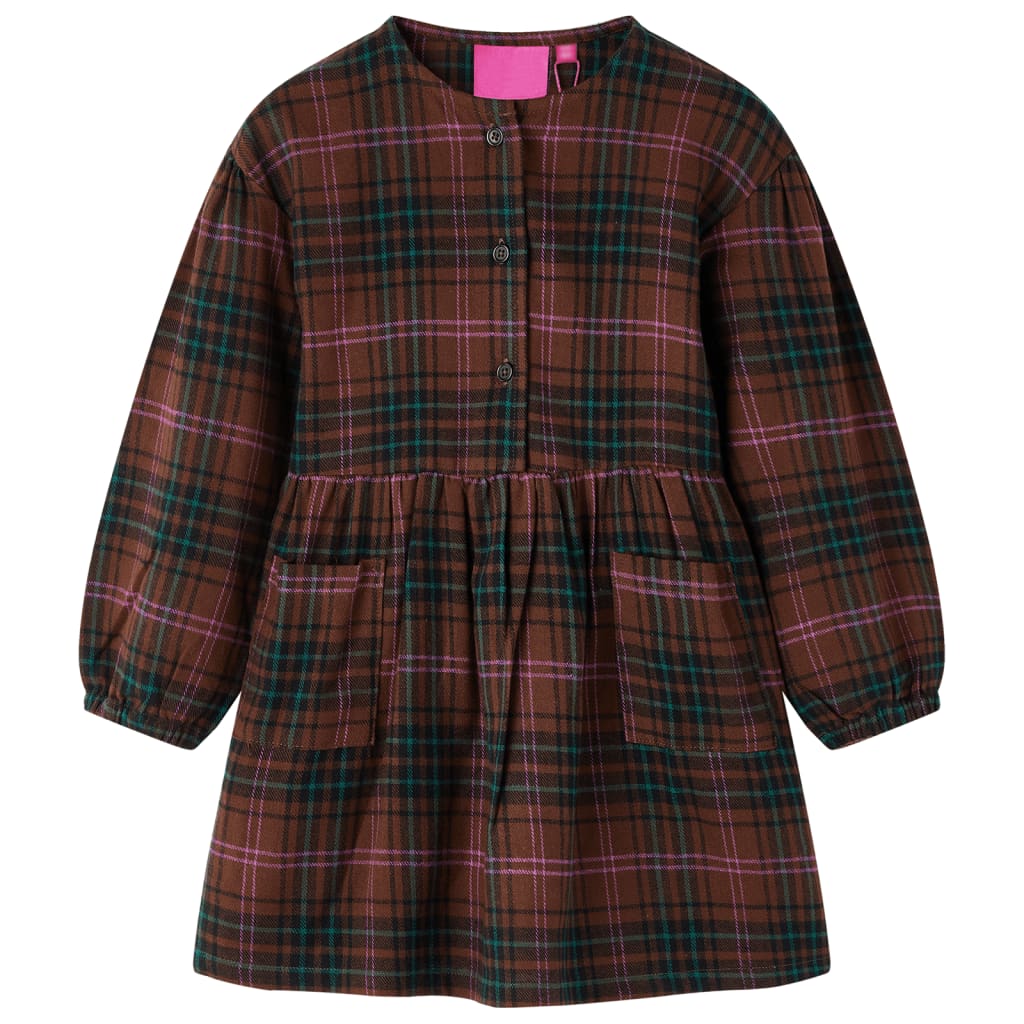 Kinderkleid mit Langen Ärmeln Cognac 116